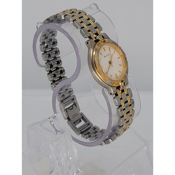 Women\'s Bulova Two Tone Analog Gold Silver Tone Quartz Wrist watch main image 4